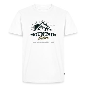 Mountain Nature - Men's Premium Organic T-Shirt - white - Front - Nico (187cm)