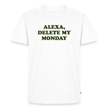 Alexa, supprimer ma citation du lundi - T-shirt Premium bio Homme - blanc - Devant - Nico (187cm)
