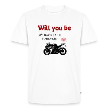 Passager arrière - T-shirt Premium bio Homme - blanc - Devant - Nico (187cm)