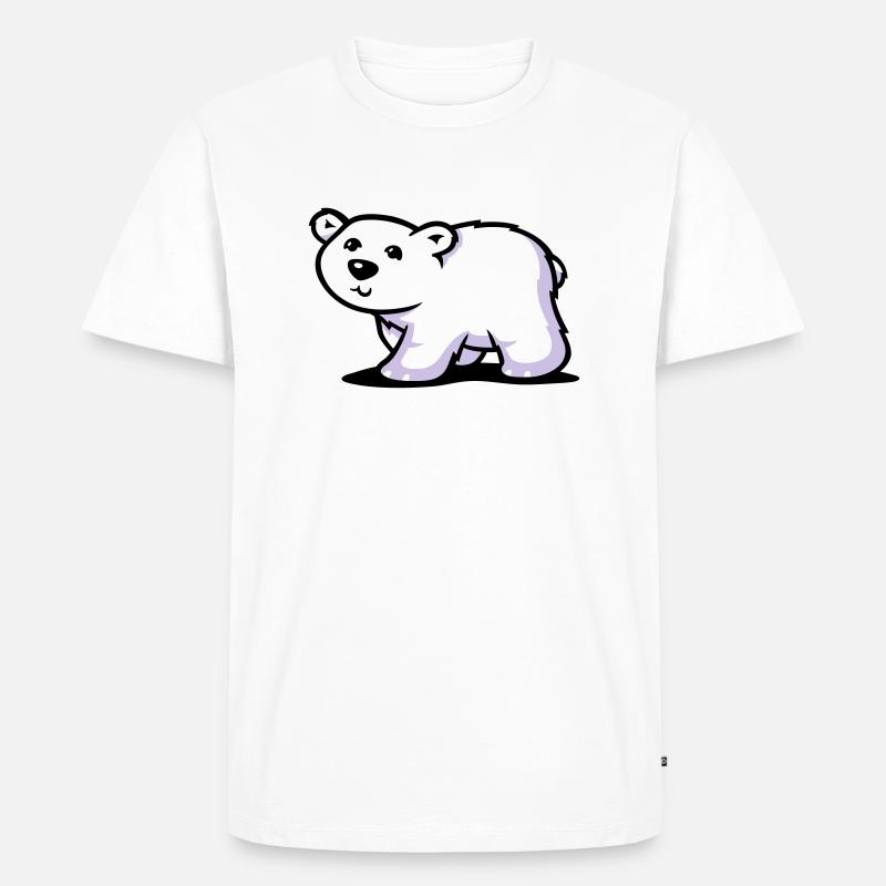 Eisbär - Männer Premium Bio T-Shirt - Weiß