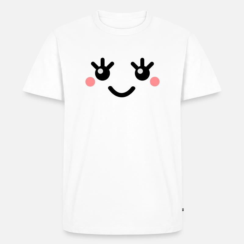 cute_face - Männer Premium Bio T-Shirt - Weiß