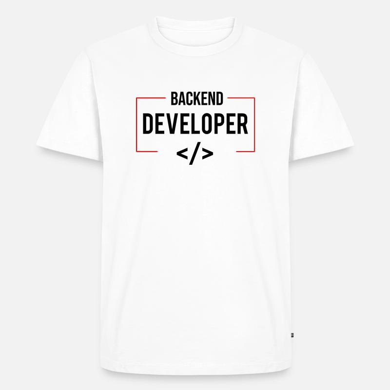 Backend Developer - Männer Premium Bio T-Shirt - Weiß