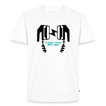 Defibrillator toasting Humans since 1990 - Men's Premium Organic T-Shirt - white - Front - Nico (187cm)