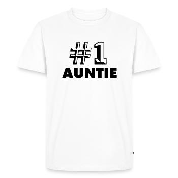 number one auntie - Men's Premium Organic T-Shirt - white - Front - Nico (187cm)
