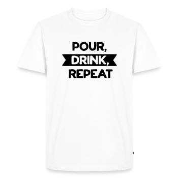 Pour drink repeat - Men's Premium Organic T-Shirt - white - Front - Nico (187cm)