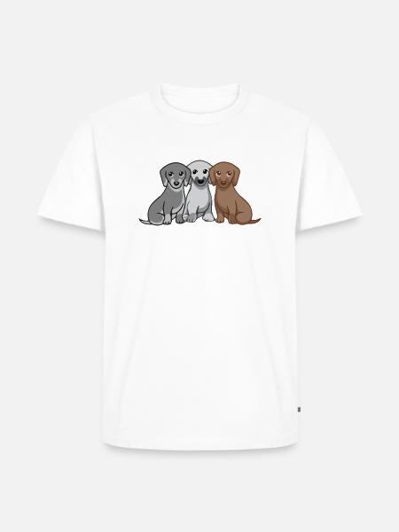 Drei Hunde - Männer Premium Bio T-Shirt - Weiß