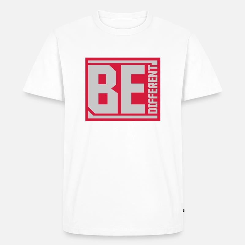 Be different Logo Design - Männer Premium Bio T-Shirt - Weiß