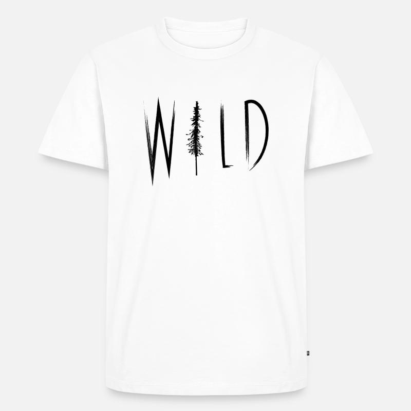Wilder Text - Männer Premium Bio T-Shirt - Weiß