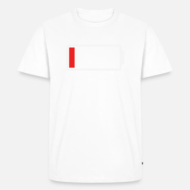 Akku Leer - Männer Premium Bio T-Shirt - Weiß