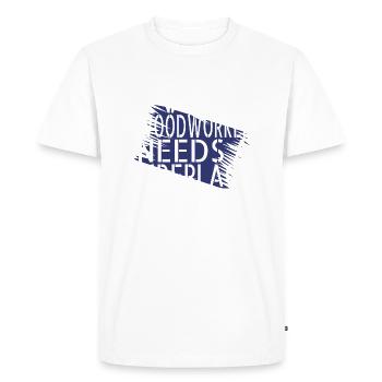 Paroles d’un charpentier T-shirts de prière - T-shirt Premium bio Homme - blanc - Devant - Nico (187cm)