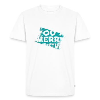 Dinosaur Statement Fun Angler Humor Joke - Men's Premium Organic T-Shirt - white - Front - Nico (187cm)