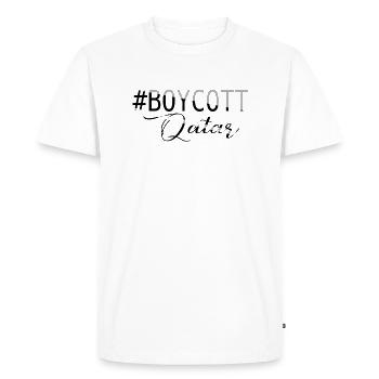 BOYKOTT KATAR - T-shirt Premium bio Homme - blanc - Devant - Nico (187cm)