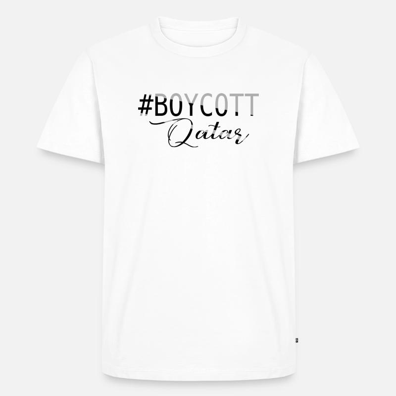 BOYKOTT KATAR - Männer Premium Bio T-Shirt - Weiß