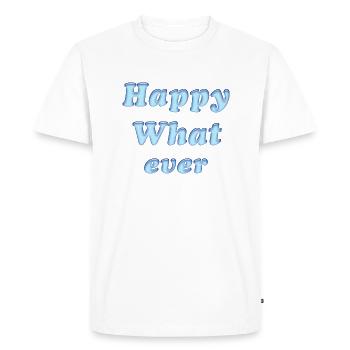 Heureux quoi qu’il en soit - T-shirt Premium bio Homme - blanc - Devant - Nico (187cm)