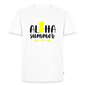 Aloha Summer - Men's Premium Organic T-Shirt - white - Front - Nico (187cm)
