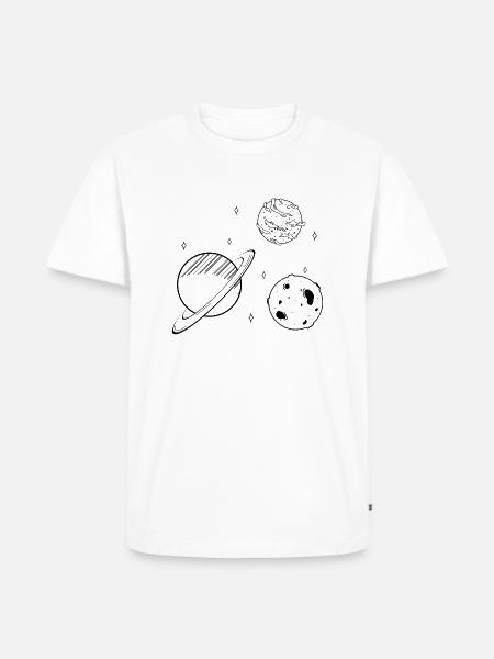 Space Planets - Männer Premium Bio T-Shirt - Weiß