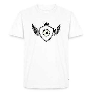 Football crest - Men's Premium Organic T-Shirt - white - Front - Nico (187cm)