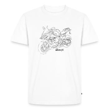 T-shirt moto s1000rr - T-shirt Premium bio Homme - blanc - Devant - Nico (187cm)