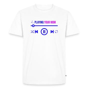 Jouer à sa mère - T-shirt Premium bio Homme - blanc - Devant - Nico (187cm)
