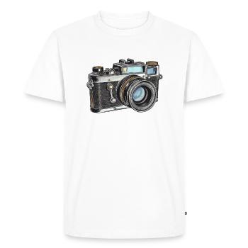 Camera Retro Drawing - Men's Premium Organic T-Shirt - white - Front - Nico (187cm)
