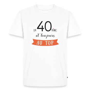 souhait07 - T-shirt Premium bio Homme - blanc - Devant - Nico (187cm)