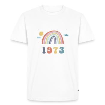 Rendre le monde meilleur depuis 1973, 50e - T-shirt Premium bio Homme - blanc - Devant - Nico (187cm)