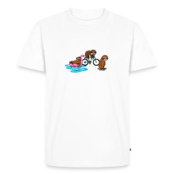 Chemise de sport Sloth Triathlon Team Faultier - T-shirt Premium bio Homme - blanc - Devant - Nico (187cm)