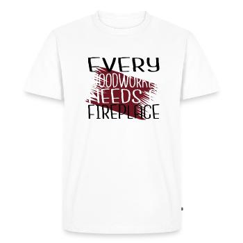 woodcutter chop wood statement jokes forest work - Men's Premium Organic T-Shirt - white - Front - Nico (187cm)
