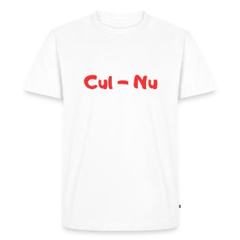 En Mode Cul-nu Cadeau Rigolo Naturiste - T-shirt Premium bio Homme - blanc - Devant - Nico (187cm)