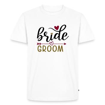 Mariés : Célébration de mariage - T-shirt Premium bio Homme - blanc - Devant - Nico (187cm)