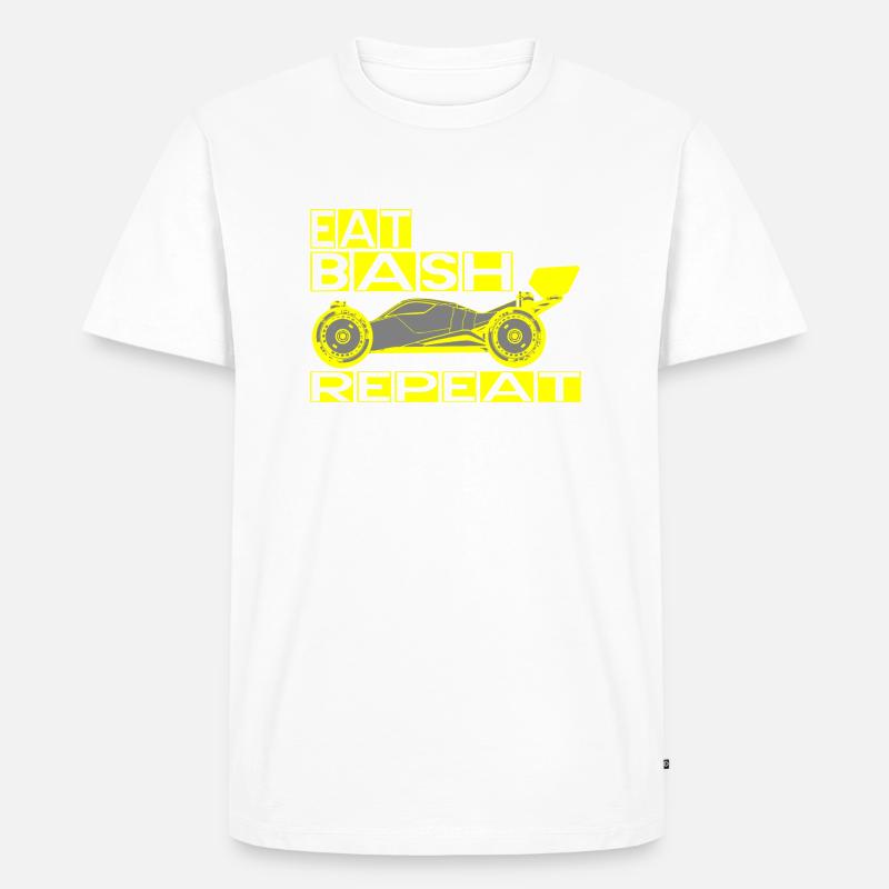 eat sleep bash repeat - Männer Premium Bio T-Shirt - Weiß