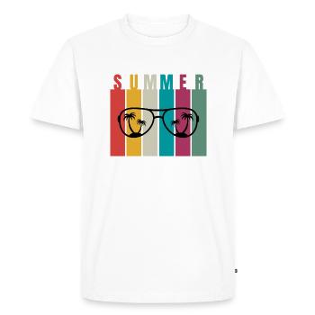 Look rétro de l’été - T-shirt Premium bio Homme - blanc - Devant - Nico (187cm)