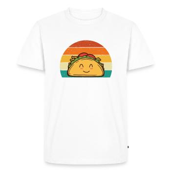 Retro Taco - Amateur de tacos Mardi tacos mexicain - T-shirt Premium bio Homme - blanc - Devant - Nico (187cm)