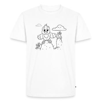 Design pour les créatifs : Coloriage Vulture - T-shirt Premium bio Homme - blanc - Devant - Nico (187cm)