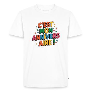 C'est mon anniversaire! - T-shirt Premium bio Homme - blanc - Devant - Nico (187cm)