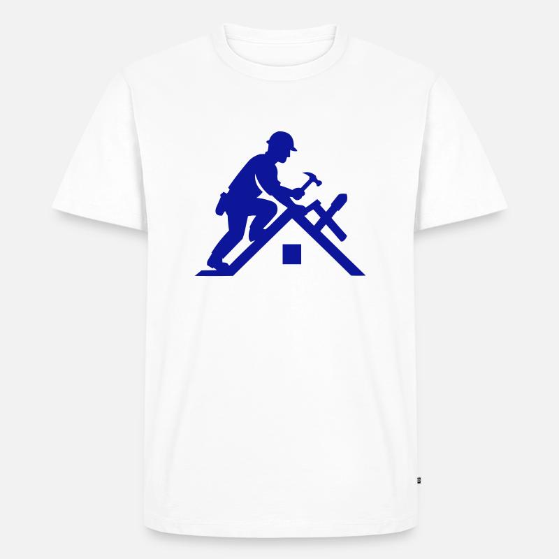 dachdecker dach - Männer Premium Bio T-Shirt - Weiß