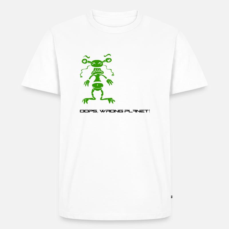 wrong_planet - Männer Premium Bio T-Shirt - Weiß