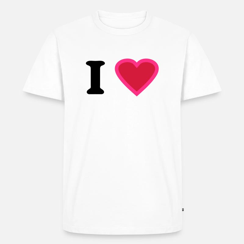 i love - Männer Premium Bio T-Shirt - Weiß