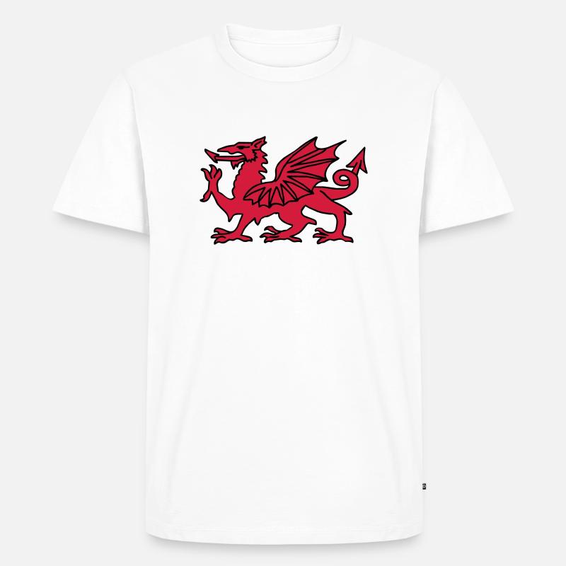 Waliser Drache - Männer Premium Bio T-Shirt - Weiß