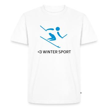 Sports d'hiver - T-shirt Premium bio Homme - blanc - Devant - Nico (187cm)