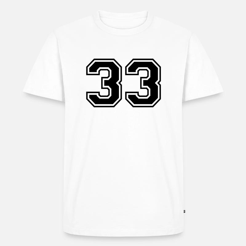 33 - Männer Premium Bio T-Shirt - Weiß