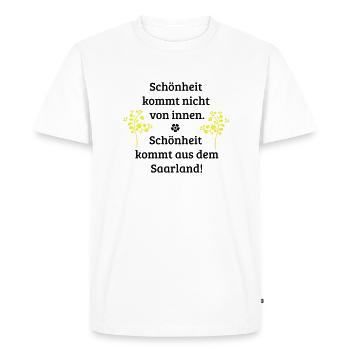 La beauté vient de la Sarre! - T-shirt Premium bio Homme - blanc - Devant - Nico (187cm)
