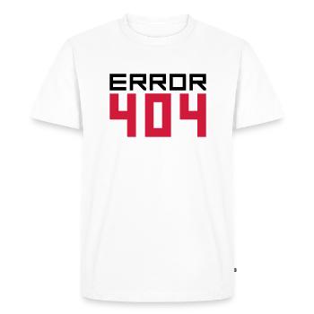 404 error fehlermeldung falsch kein internet laden - T-shirt Premium bio Homme - blanc - Devant - Nico (187cm)