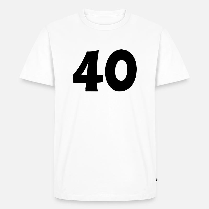 40 - Männer Premium Bio T-Shirt - Weiß