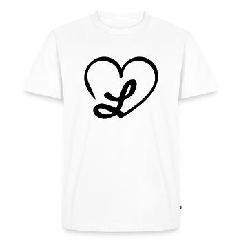 Lettre L - T-shirt Premium bio Homme - blanc - Devant - Nico (187cm)
