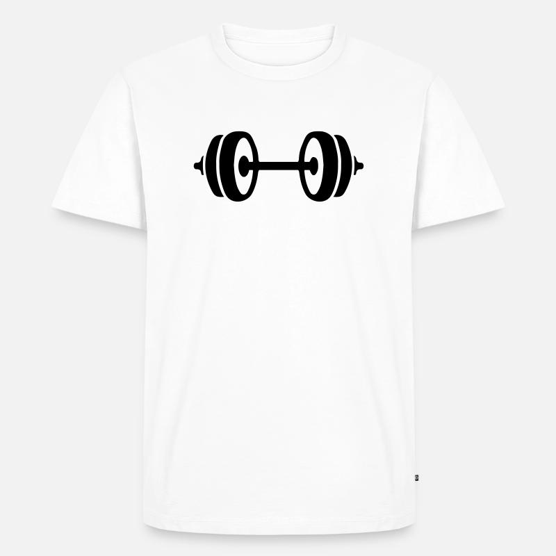 hantel icon - Männer Premium Bio T-Shirt - Weiß