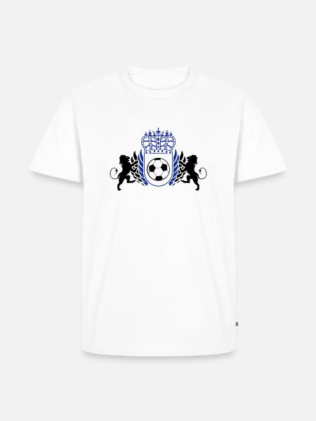 fussball_wappen_02 - Männer Premium Bio T-Shirt - Weiß