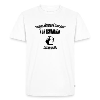 tentation - T-shirt Premium bio Homme - blanc - Devant - Nico (187cm)
