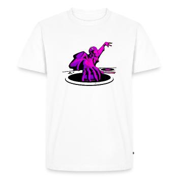 disc jockey - Men's Premium Organic T-Shirt - white - Front - Nico (187cm)