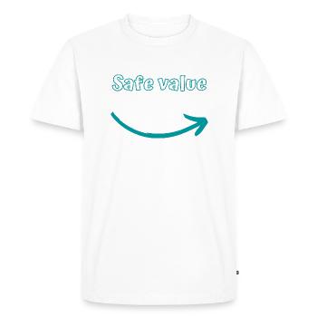 Safe Value - Men's Premium Organic T-Shirt - white - Front - Nico (187cm)